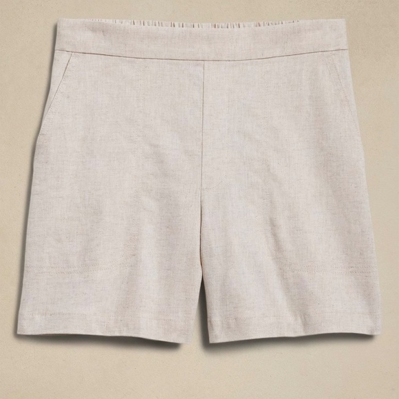 Banana Republic Factory linen blend flat front pull-on shorts - Picture 4 of 14